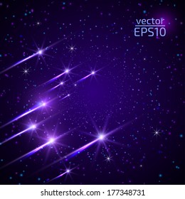 background with night sky and shooting meteor