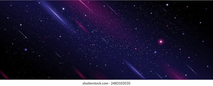 Background Night Sky, space sky universe at night with starry,star and cloud.Vector dream black dark blue sky,starlight, comet  light cosmic in midnight.Ramadan Design cosmos texture in deep astrology satellite