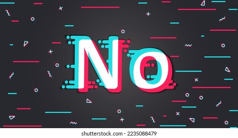 Background with no button. Negative answer, refusal. Glitch background. Vector illustration