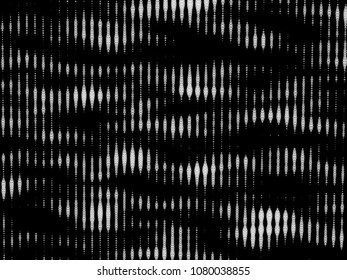 Background noise with dots random transparency in columns on black.