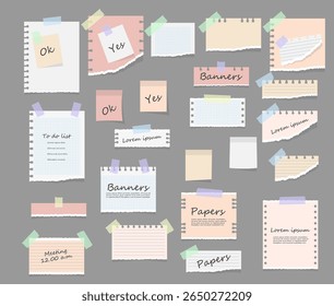 Plano de fundo com bloco de notas bloco de notas colado memorando adesivo boletim escola placa empurrar tack verde quadro fita papel pino lembrete carta vetor design clip escritório papelaria conjunto adesivo branco negócio

