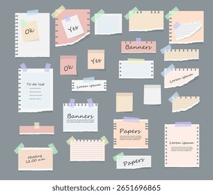 Plano de fundo com bloco de notas bloco de notas colado memorando adesivo boletim escola placa empurrar tack verde quadro fita papel pino lembrete carta vetor design clip escritório papelaria conjunto adesivo branco negócio

