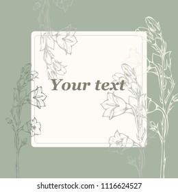 Background for notes and notes. Template for notes is decorated with flowers. A blank with a place for text.