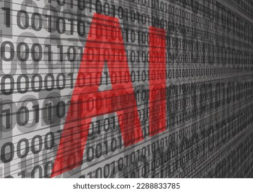 background with number 1 and 0 and letters AI