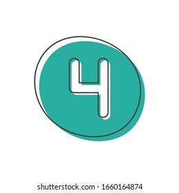 Background with a number in a colored circle isolated on a white background. Card from a set for children's development and education. Vector illustration.