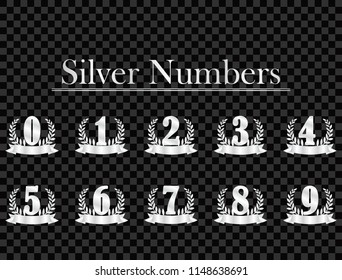 Background number silver isolated from transparent background