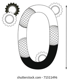 Background with number zero - mechanical style