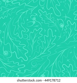 background with oak leaves and acorns