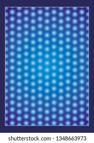 Background of objects of rotation. Twisted stars on blue and blue background. Vector graphics. Substrate for text.