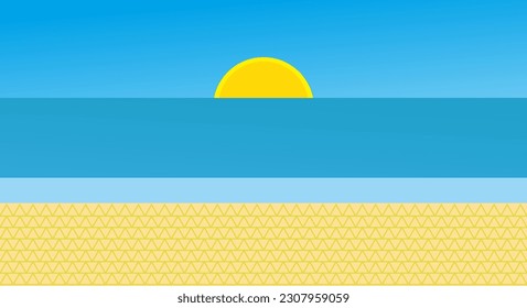 Background Ocean Blue and Sun
