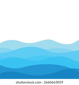Hintergrund der Ozean- oder Meereswellen auf weißem Hintergrund. Banner, Postkarte, Druck. Meereshintergrund.