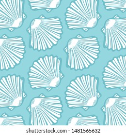 background ocean shell pattern vector, clam background