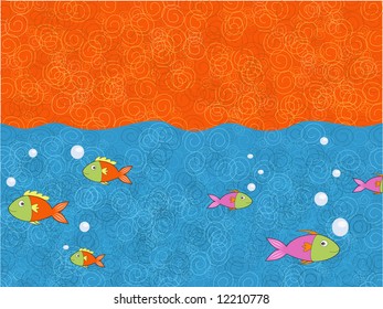 background of a ocean with tropical fish