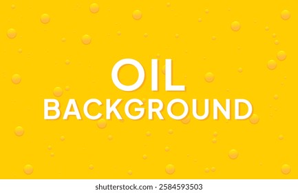 Background with oil drops texture, yellow omega bubbles, gold liquid transparent droplets. Template for skincare essential product with dribs of different shapes vector honey, orange juice pattern