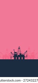 Antecedentes plataforma de petróleo y gas en diseño con plataforma