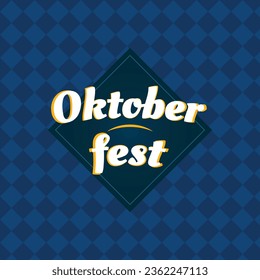 Background with Oktoberfest lettering, holiday garland buntings