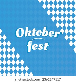 Background with Oktoberfest lettering, holiday garland buntings