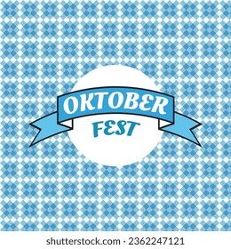 Background with Oktoberfest lettering, holiday garland buntings