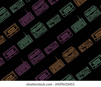background with old audio player pattern