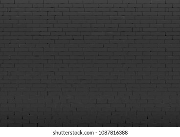 Background with an old black brick wall. Interior in loft style. Vector graphics