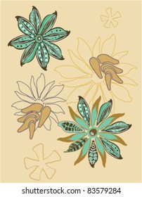  background with old fashioned flowers