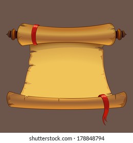 Background of an old parchment with red ribbon