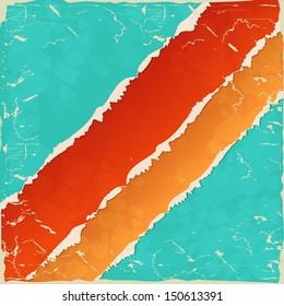 Background with old torn strips of colored paper
