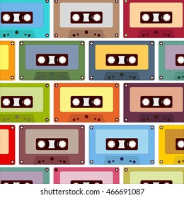background from old vintage cassettes