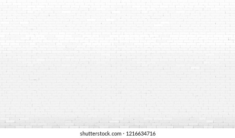 Background with an old white brick wall. Interior in loft style. Vector graphics