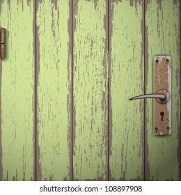 Background of old wooden door. Vector illustration