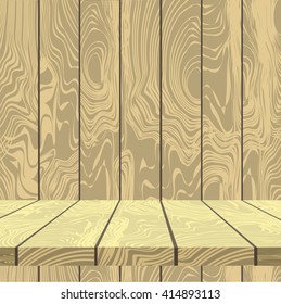 Background of old wooden planks. Vector illustration.