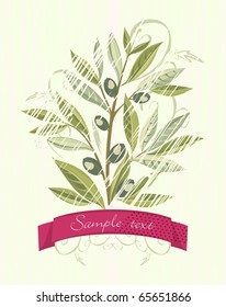 background with olive in vintage style