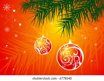 background on Christmas with white balls