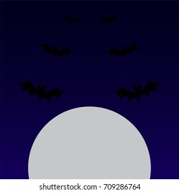 Background on Halloween full moon. Vector illustration for a site