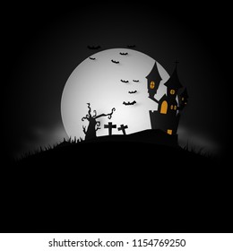 Background with on a haunted house for halloween