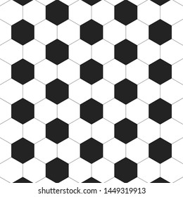 Background On A Soccer Theme. Black And White Hexagon Soccer Ball Pattern. Football Texture. Vector Illustration