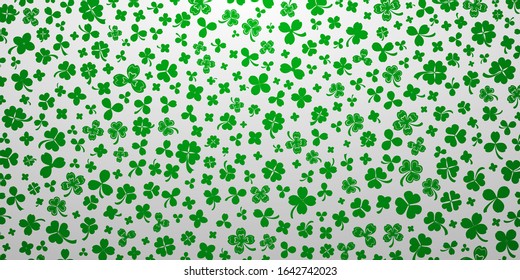 Background on St. Patrick's Day made of clover leaves in green colors