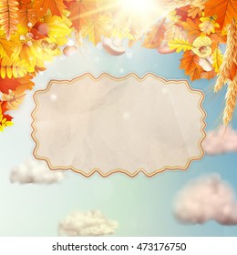 Background on a theme of autumn. EPS 10 vector