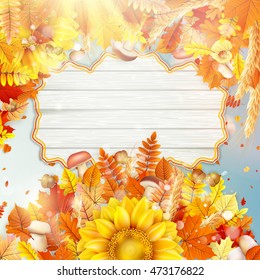 Background on a theme of autumn. EPS 10 vector