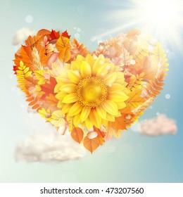 Background on a theme of autumn. EPS 10 vector