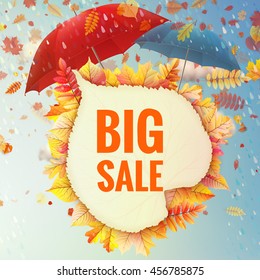 Background on a theme of autumn. Sale. EPS 10 vector file included