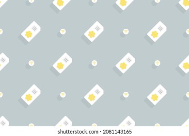 Background on the theme of mobile communications and the Internet. Seamless pattern from sim cards.