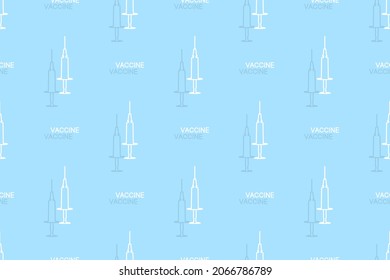 Background on the theme of vaccination. Seamless pattern from syringes.