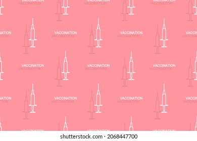 Background on the theme of vaccination. Seamless pattern from syringes.
