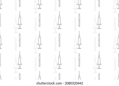 Background on the theme of vaccination. Seamless pattern from syringes.