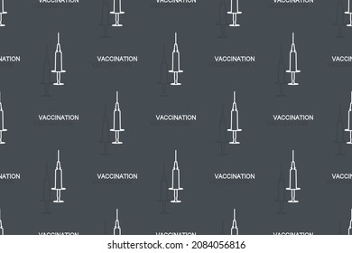 Background on the theme of vaccination. Seamless pattern from syringes.