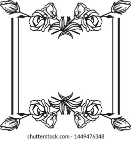 Background on the white, flower frame with ornament modern, various card. Vector