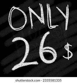 Hintergrund nur 21 22 23 24 25 26 27 28 29 30 Dollar Kreide-Stil auf Tafel 