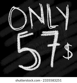 Antecedentes sólo 51 52 53 54 55 56 57 58 59 60 dólares estilo tiza en la pizarra 