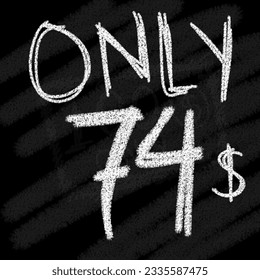 Antecedentes sólo 71 72 73 74 75 76 77 78 79 80 dólares estilo tiza en pizarra 